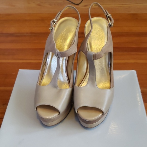 Jessica Simpson Shoes - Jessica Simpson Elso taupe heels